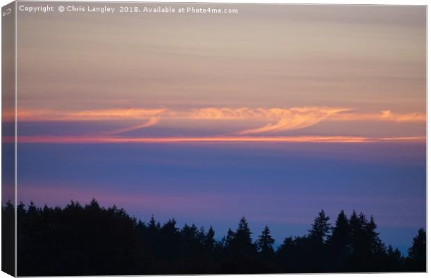 Looking out over the Salish Sea at sunset Canvas Print by Chris Langley