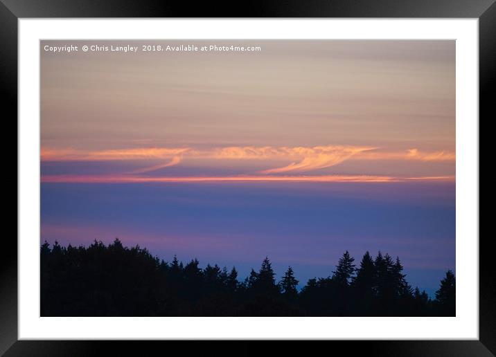 Looking out over the Salish Sea at sunset Framed Mounted Print by Chris Langley