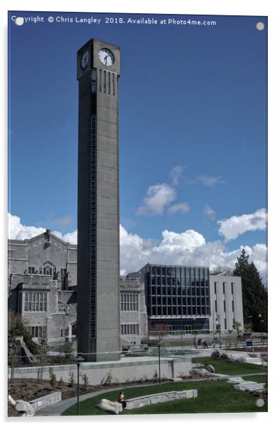 Central Library and Campanile, UBC, Vancouver Acrylic by Chris Langley