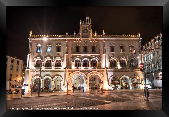 Rossio railways station in Lisbon Framed Print by Sergio Delle Vedove