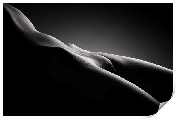 Bodyscape of nude woman Print by Johan Swanepoel