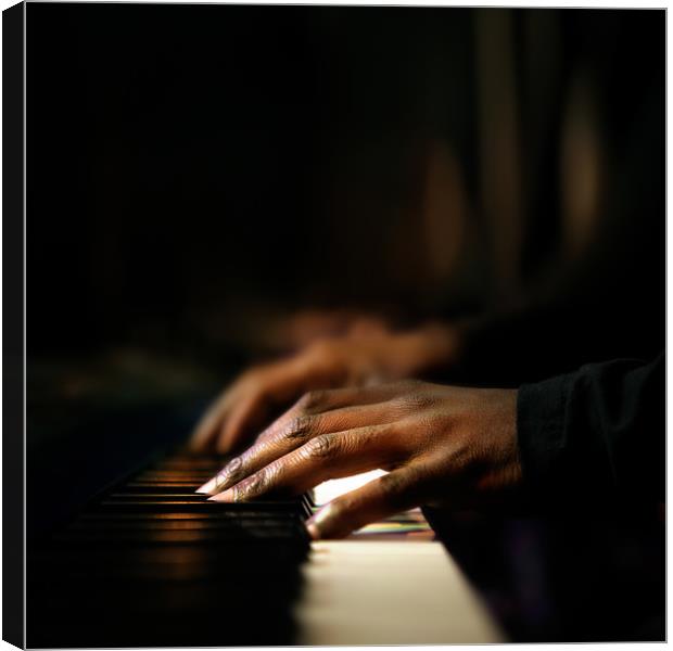 Hands playing piano close-up Canvas Print by Johan Swanepoel