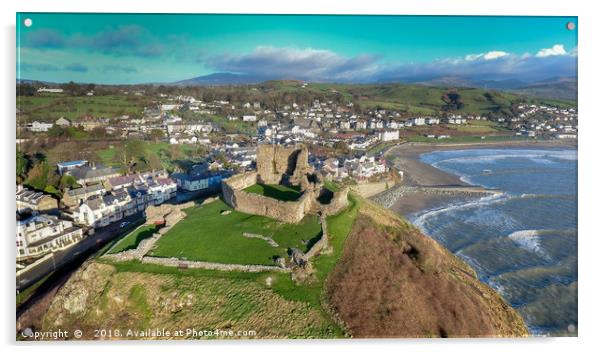 Criccieth Castle: Aerial Glimpse of Historical Ele Acrylic by Catchavista 
