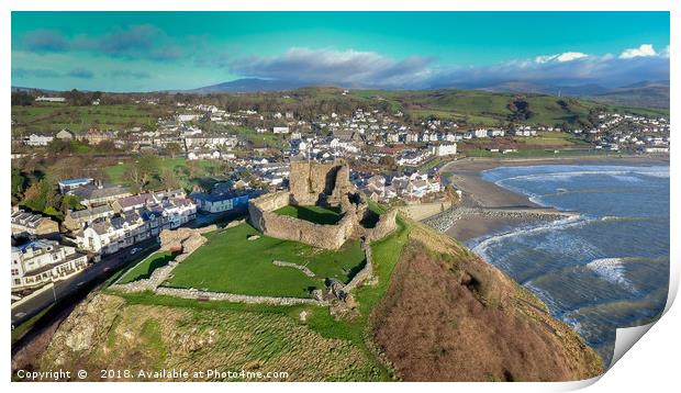 Criccieth Castle: Aerial Glimpse of Historical Ele Print by Catchavista 