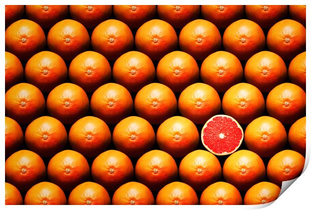 Grapefruit slice between group Print by Johan Swanepoel