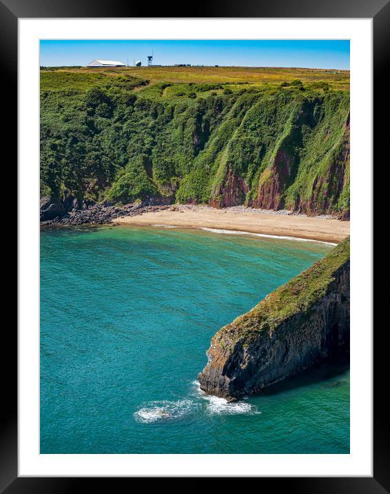 Skrinkle Haven Bay, Pembrokeshire, Wales, UK Framed Mounted Print by Mark Llewellyn