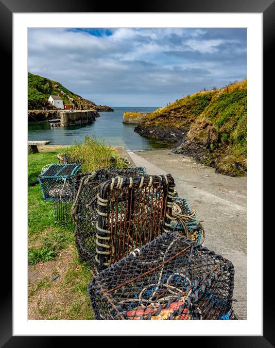 Porthgain Harbour Lobster Pots, Pembrokeshire, Wal Framed Mounted Print by Mark Llewellyn