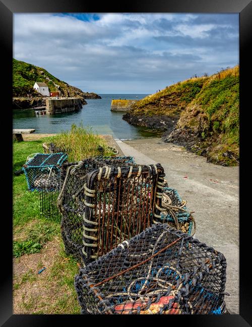 Porthgain Harbour Lobster Pots, Pembrokeshire, Wal Framed Print by Mark Llewellyn