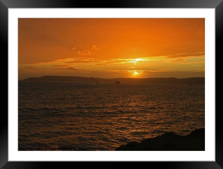 Majestic Plymouth Sound Sunset Framed Mounted Print by Graham Nathan