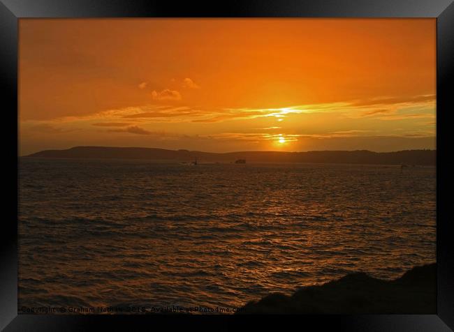 Majestic Plymouth Sound Sunset Framed Print by Graham Nathan