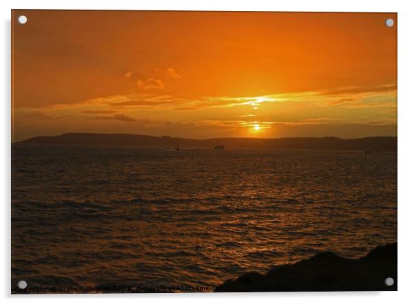 Majestic Plymouth Sound Sunset Acrylic by Graham Nathan