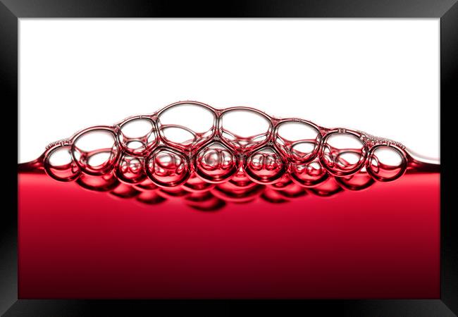 Red Wine Bubbles Framed Print by Johan Swanepoel