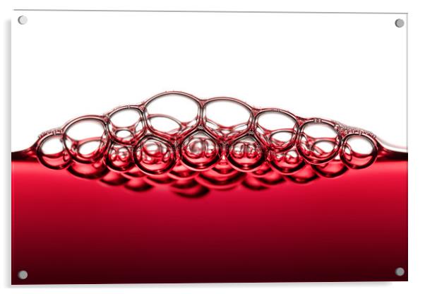 Red Wine Bubbles Acrylic by Johan Swanepoel