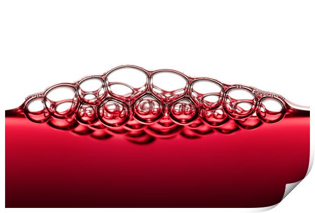 Red Wine Bubbles Print by Johan Swanepoel