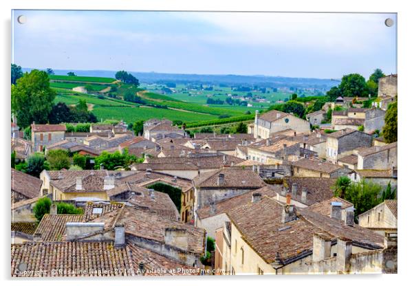 Saint Emilion rooftops Acrylic by Rosaline Napier