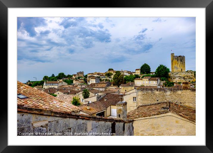 Saint Emilion town and castle Framed Mounted Print by Rosaline Napier