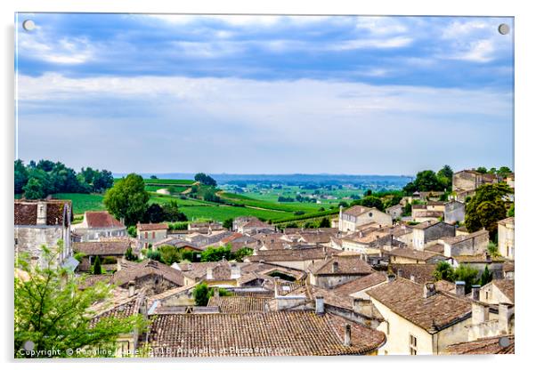 Saint Emilion town and landscape Acrylic by Rosaline Napier