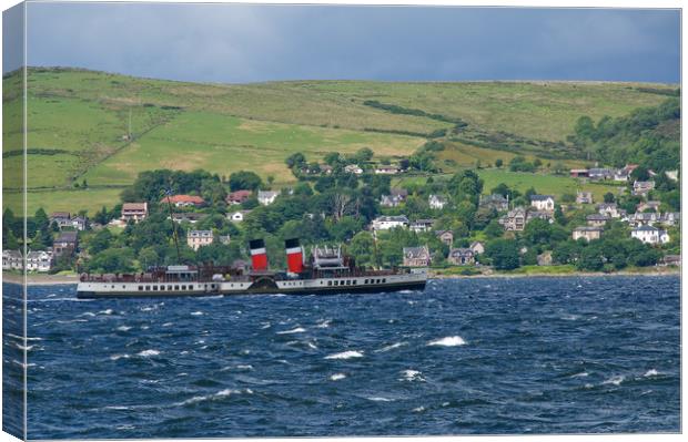 Paddlesteamer Waverley on River Clyde Canvas Print by George Robertson