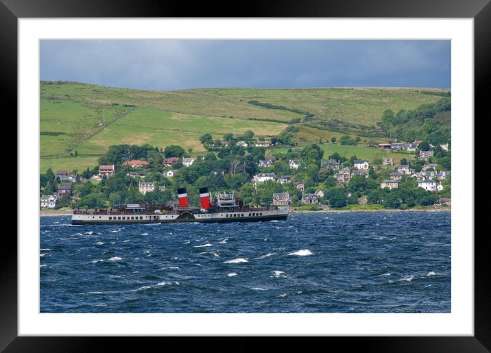 Paddlesteamer Waverley on River Clyde Framed Mounted Print by George Robertson