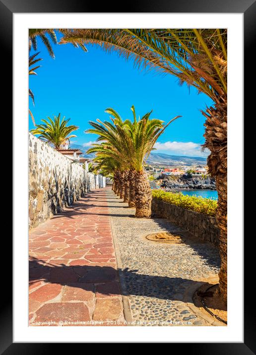 Sunny promenade in Alcala Tenerife Framed Mounted Print by Rosaline Napier