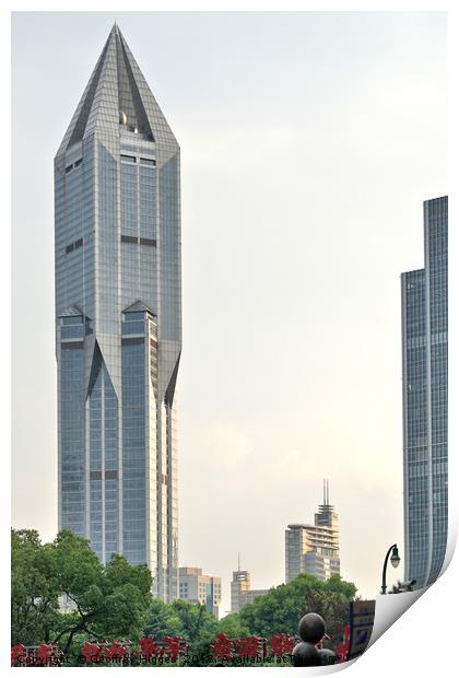 Shanghai Tallest Buildings Print by Geoffrey Higges