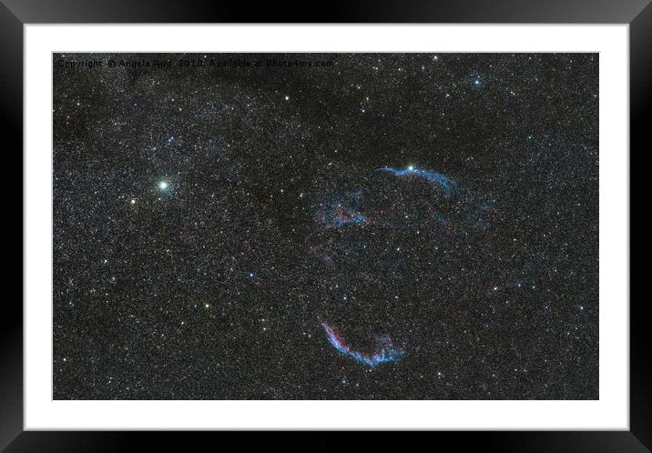 Veil Nebula. Framed Mounted Print by Angela Aird
