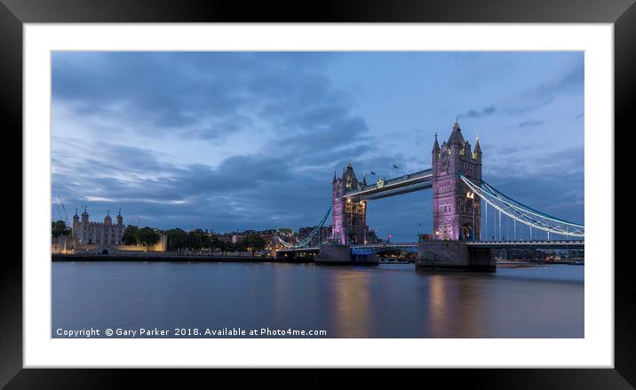 Tower Bridge, London, at sunset Framed Mounted Print by Gary Parker