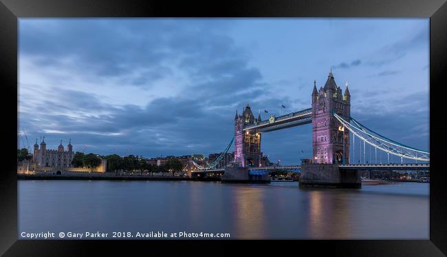 Tower Bridge, London, at sunset Framed Print by Gary Parker