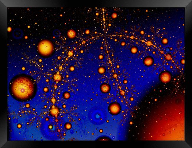 Exploding planets fractal art Framed Print by Rosaline Napier