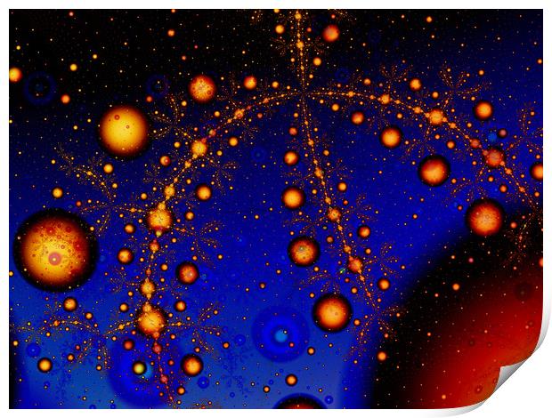 Exploding planets fractal art Print by Rosaline Napier