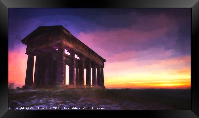 Impressionist Sunrise over Penshaw Monument No.2 Framed Print by Phill Thornton