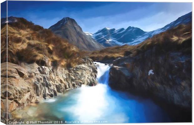 Fairy Pools, Isle of Skye digital painting no.2 Canvas Print by Phill Thornton