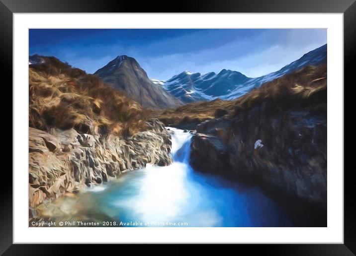 Fairy Pools, Isle of Skye digital painting no.2 Framed Mounted Print by Phill Thornton