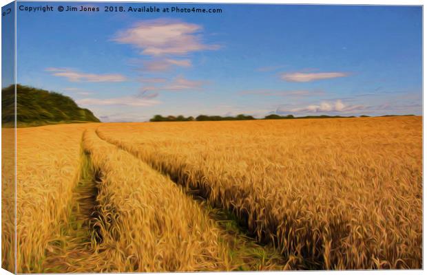 Artistic English Wheat Field Canvas Print by Jim Jones