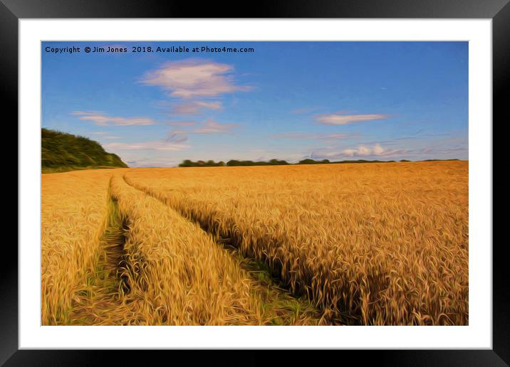 Artistic English Wheat Field Framed Mounted Print by Jim Jones