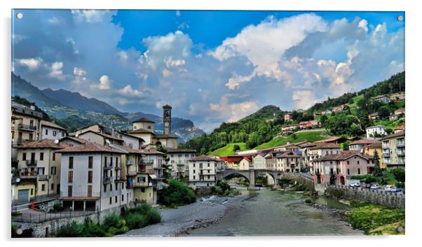 Aosta Valley town in Italy                        Acrylic by jason jones