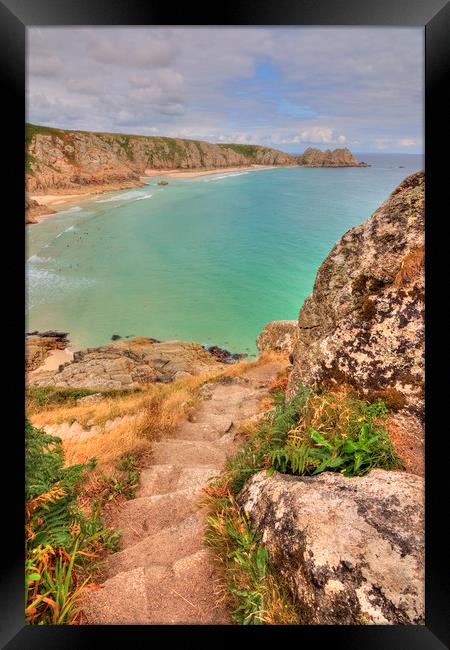 Porthcurno Heights Framed Print by Malcolm McHugh