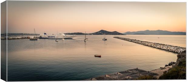 Docking at Naxos port Canvas Print by Naylor's Photography