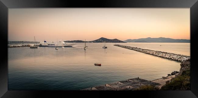 Docking at Naxos port Framed Print by Naylor's Photography