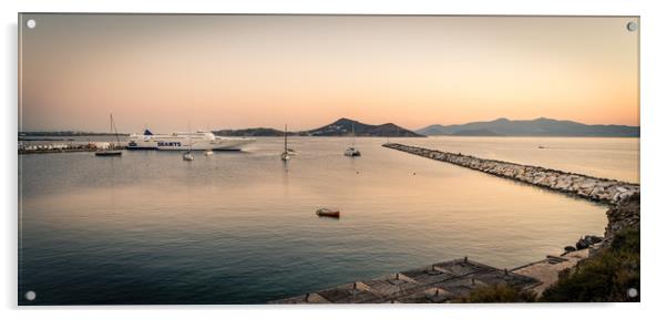 Docking at Naxos port Acrylic by Naylor's Photography