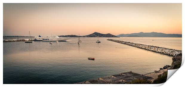 Docking at Naxos port Print by Naylor's Photography