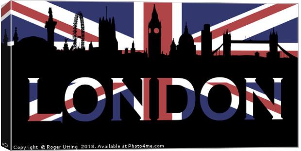 London Skyline union jack Canvas Print by Roger Utting