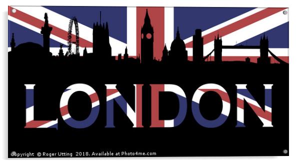 London Skyline union jack Acrylic by Roger Utting