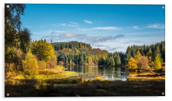 Trossachs National Park in Autumn Acrylic by George Robertson