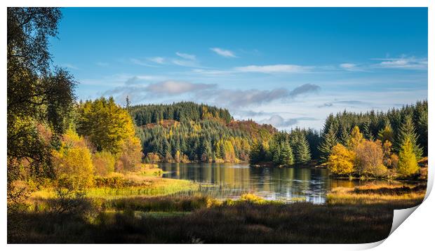 Trossachs National Park in Autumn Print by George Robertson