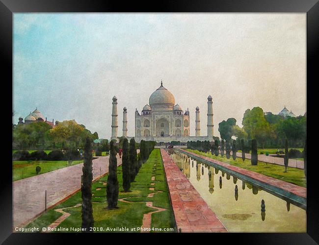 Taj Mahal Watercolour Framed Print by Rosaline Napier