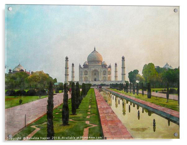 Taj Mahal Watercolour Acrylic by Rosaline Napier