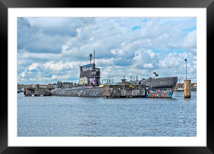 Russian Submarine in Amsterdam Framed Mounted Print by Valerie Paterson