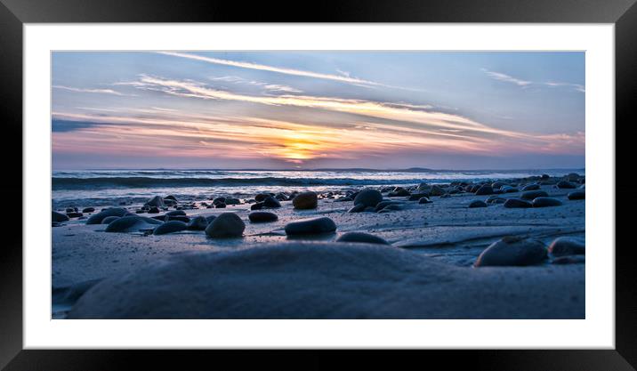 Sker Beach sunset                      Framed Mounted Print by jason jones