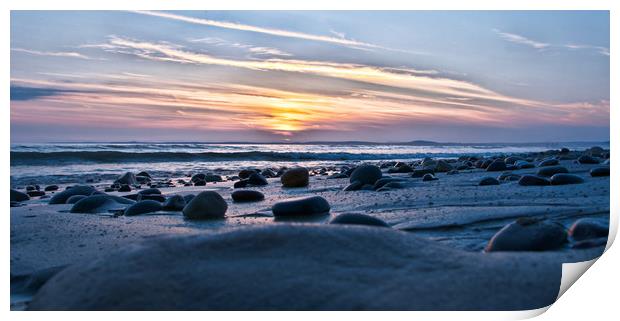 Sker Beach sunset                      Print by jason jones